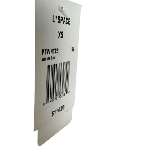 L*Space Pointelle Rib Winnie Island Blue V-Neck Bikini Swimsuit Top Size XS - Picture 7 of 7